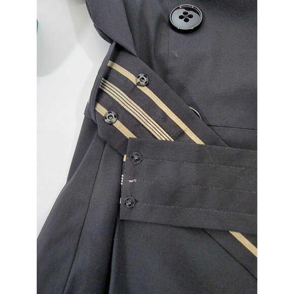 Siamo Black Double Breasted Short Sleeve Belted Jacket Women's 10 M EUC - Picture 6 of 9